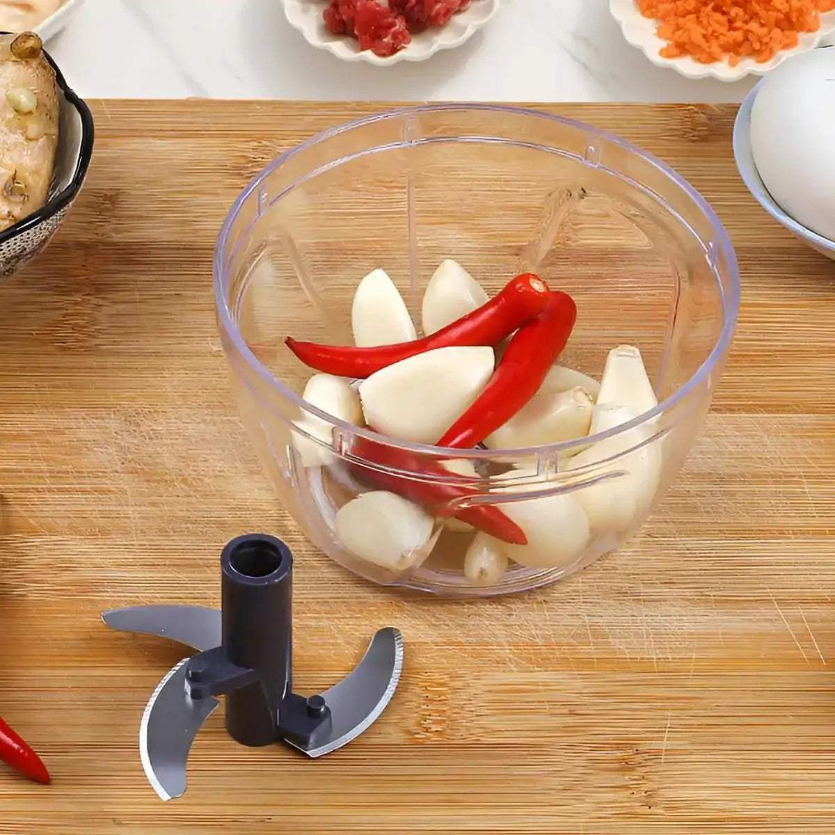 1000ml Manual Food Chopper Hand Pull String Vegetable Cutter Onions Garlic Chopper Fruits Herbs Nuts Kitchen Food Processor