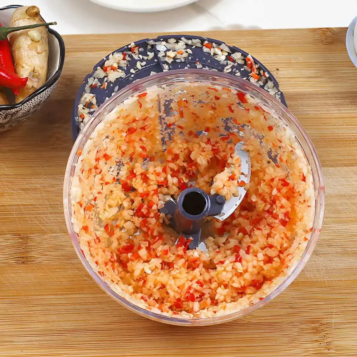 1000ml Manual Food Chopper Hand Pull String Vegetable Cutter Onions Garlic Chopper Fruits Herbs Nuts Kitchen Food Processor