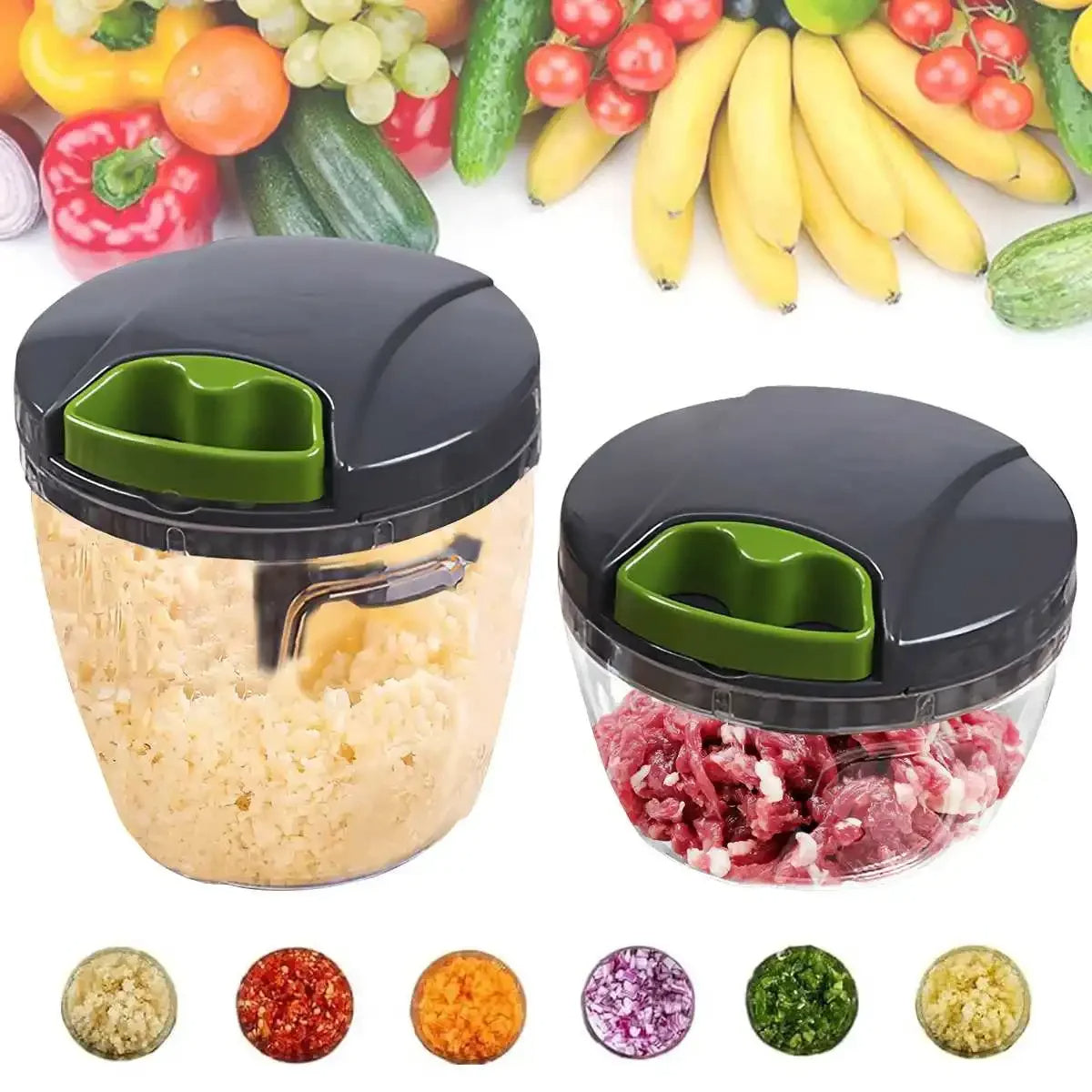 1000ml Manual Food Chopper Hand Pull String Vegetable Cutter Onions Garlic Chopper Fruits Herbs Nuts Kitchen Food Processor