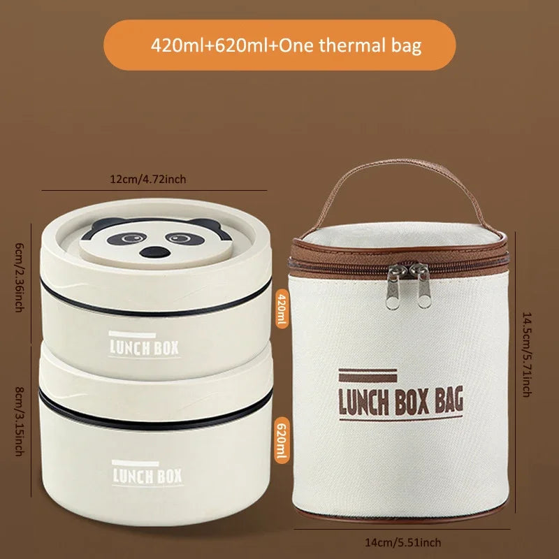 Eco-Friendly Stainless Steel Bento Box Set with Insulated Carry Bag