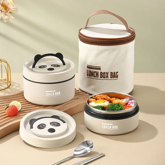Eco-Friendly Stainless Steel Bento Box Set with Insulated Carry Bag