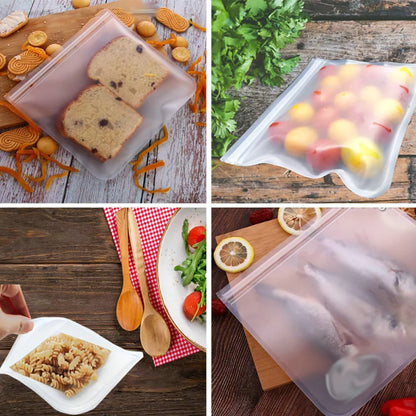 Eco-Friendly Silicone Food Storage Bags - Set of 10