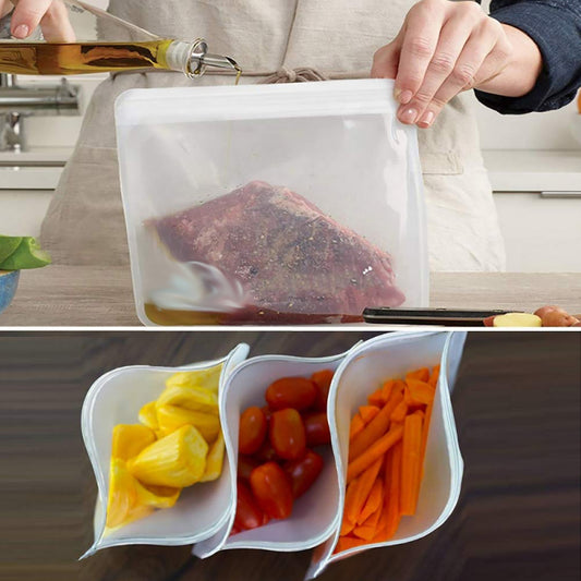Eco-Friendly Silicone Food Storage Bags - Set of 10