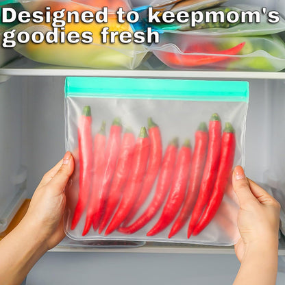 Eco-Friendly Silicone Food Storage Bags - Set of 10