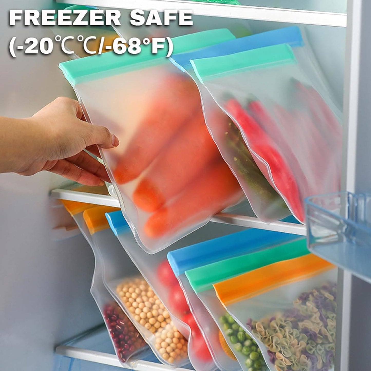 Eco-Friendly Silicone Food Storage Bags - Set of 10