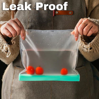 Eco-Friendly Silicone Food Storage Bags - Set of 10